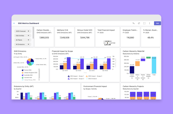 ESG Performance and Initiatives Management - Planful